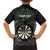 Personalised New Zealand Darts Family Matching Long Sleeve Bodycon Dress and Hawaiian Shirt Dartboard Maori Fern Puhoro Art
