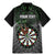 Personalised New Zealand Darts Family Matching Mermaid Dress and Hawaiian Shirt Dartboard Maori Fern Puhoro Art