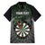 Personalised New Zealand Darts Family Matching Short Sleeve Bodycon Dress and Hawaiian Shirt Dartboard Maori Fern Puhoro Art