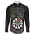Personalised New Zealand Darts Family Matching Short Sleeve Bodycon Dress and Hawaiian Shirt Dartboard Maori Fern Puhoro Art