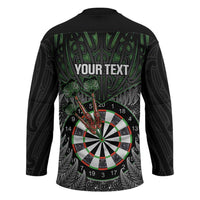 Personalised New Zealand Darts Hockey Jersey Dartboard Maori Fern Puhoro Art - Polynesian Pride