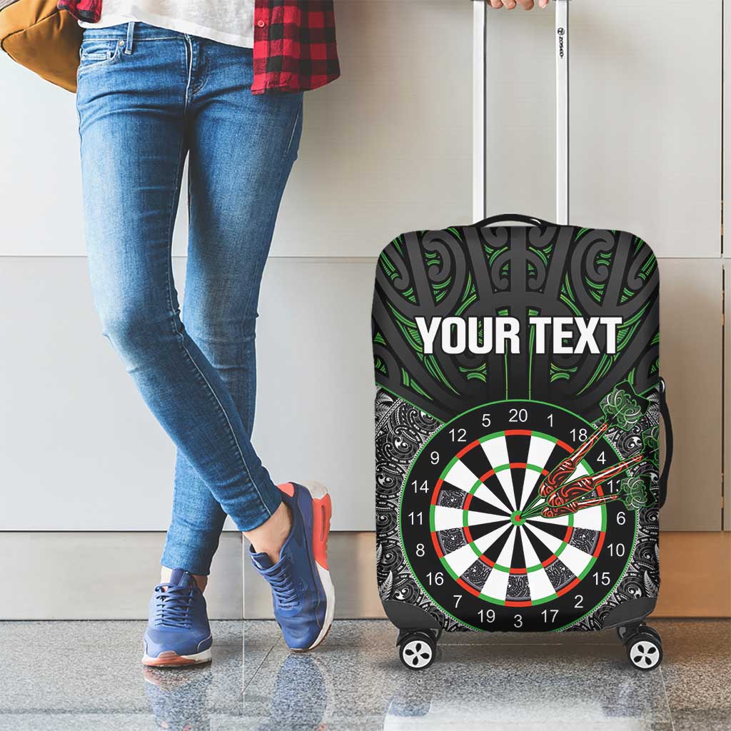 Personalised New Zealand Darts Luggage Cover Dartboard Maori Fern Puhoro Art