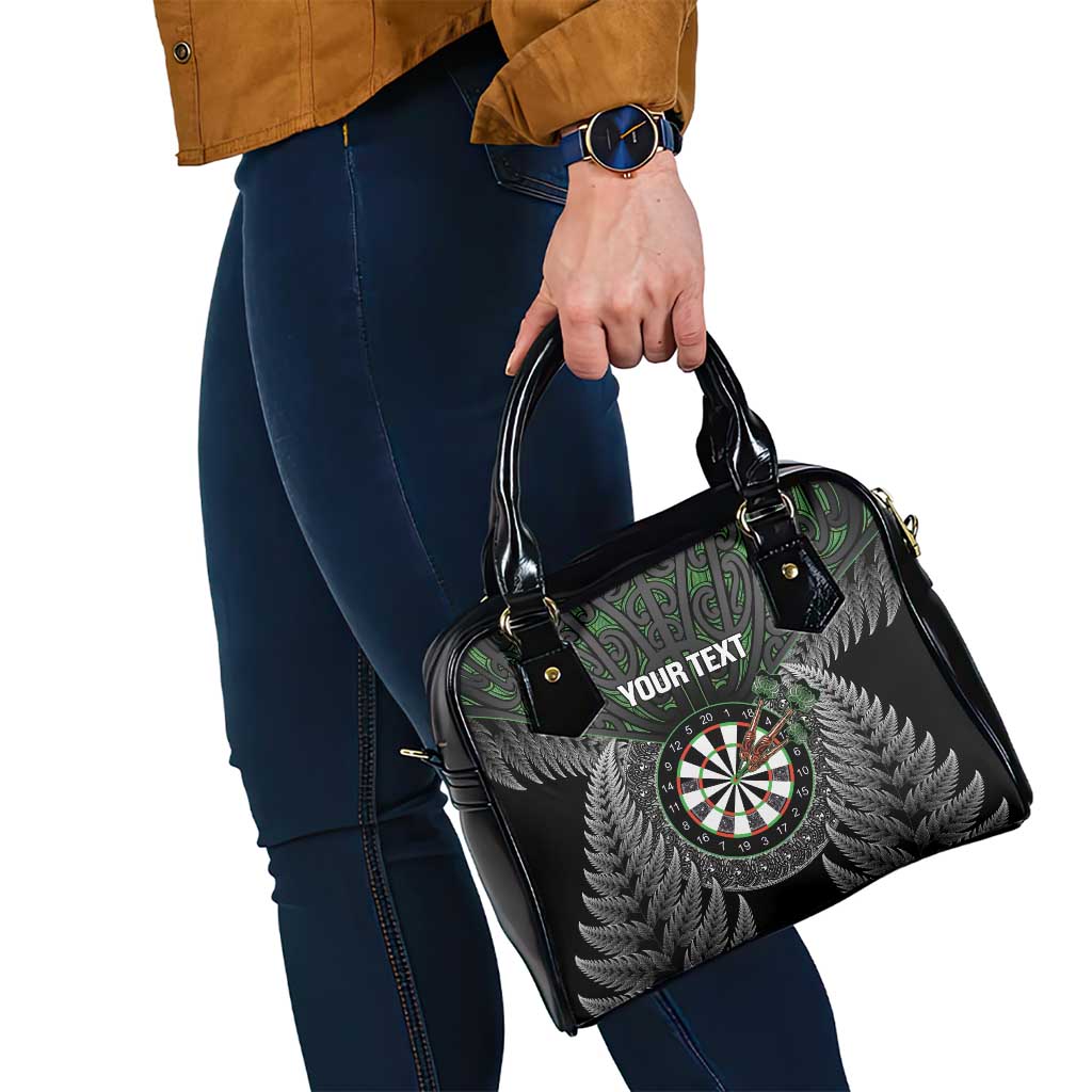 Personalised New Zealand Darts Shoulder Handbag Dartboard Maori Fern Puhoro Art LT14 - Polynesian Pride
