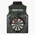 Personalised New Zealand Darts Sleeveless Puffer Jacket Dartboard Maori Fern Puhoro Art - Polynesian Pride
