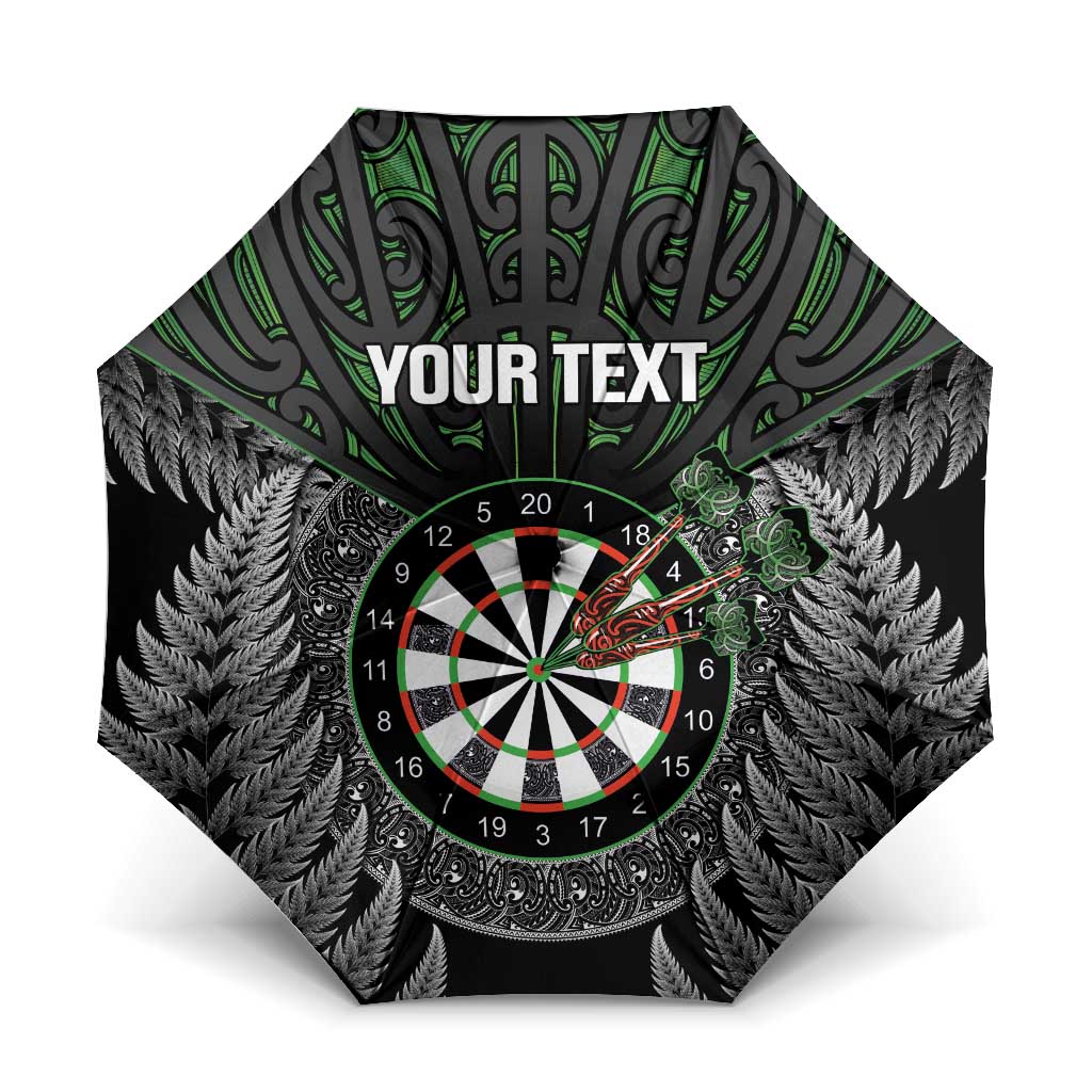 Personalised New Zealand Darts Umbrella Dartboard Maori Fern Puhoro Art - Polynesian Pride