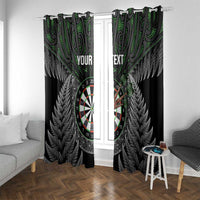 Personalised New Zealand Darts Window Curtain Dartboard Maori Fern Puhoro Art