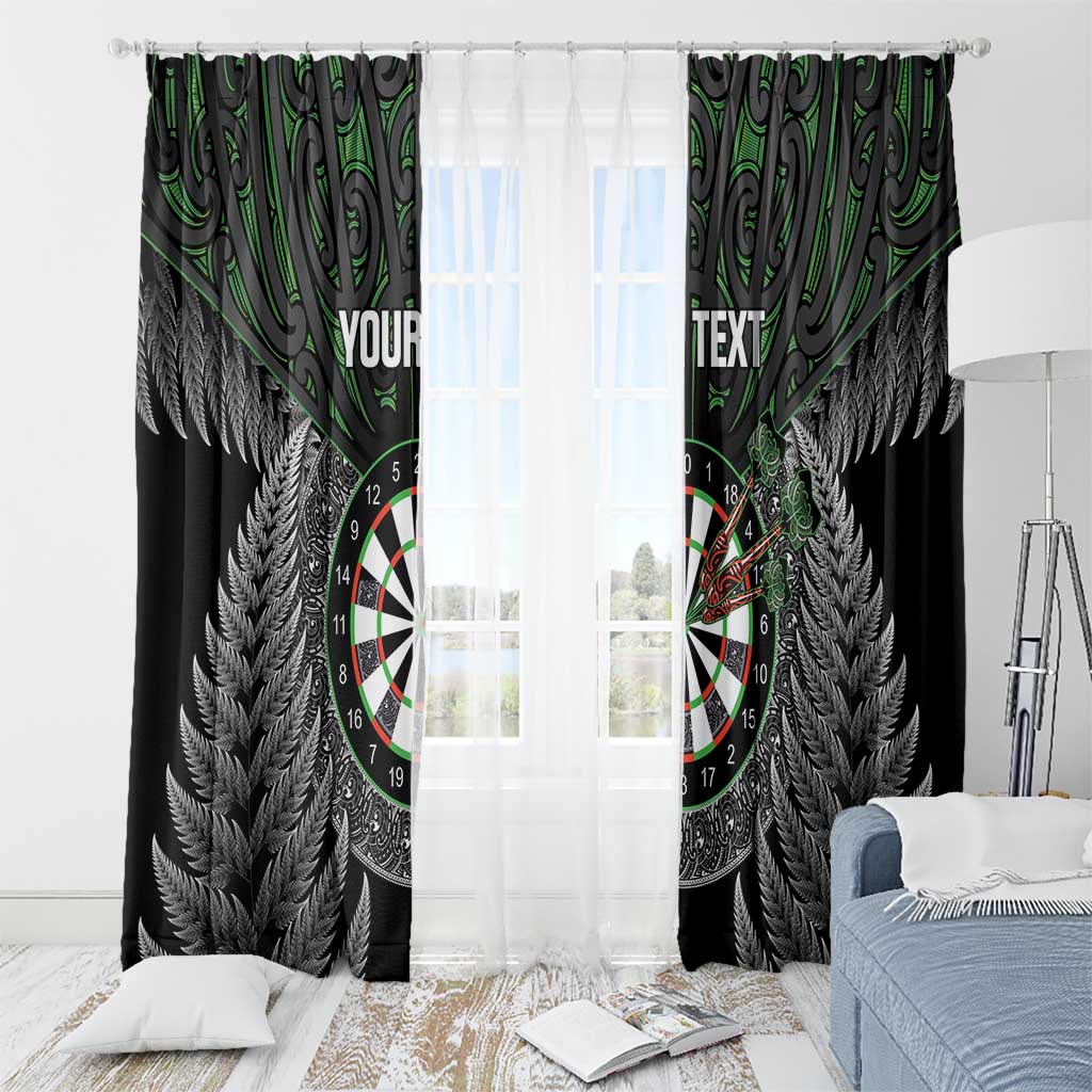Personalised New Zealand Darts Window Curtain Dartboard Maori Fern Puhoro Art