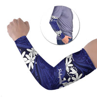 Personalised Cook Islands Pukapuka Arm Sleeves Tiare Maori Polynesian Waves Tattoo LT14 Set of 2 Blue - Polynesian Pride