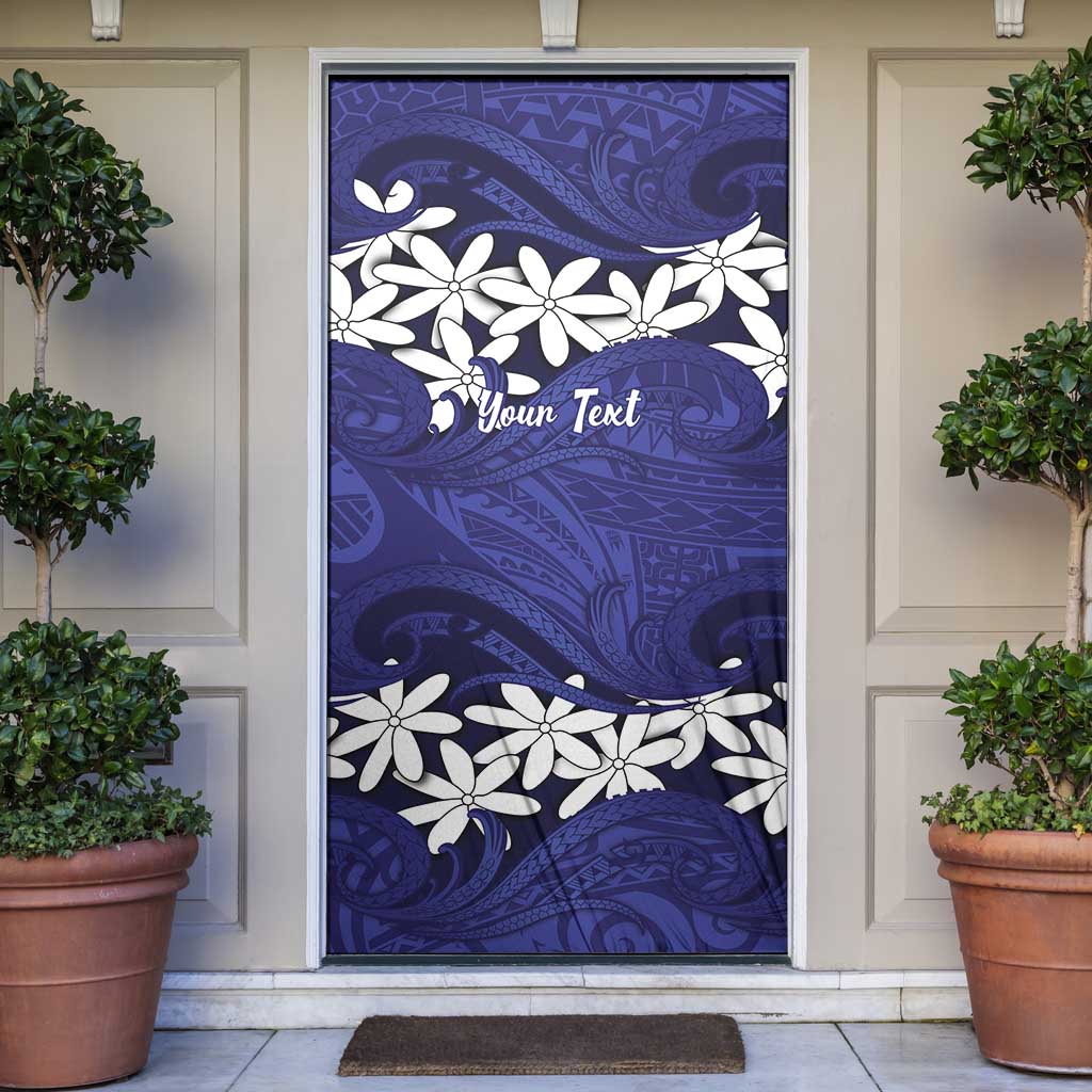 Personalised Cook Islands Pukapuka Door Cover Tiare Maori Polynesian Waves Tattoo
