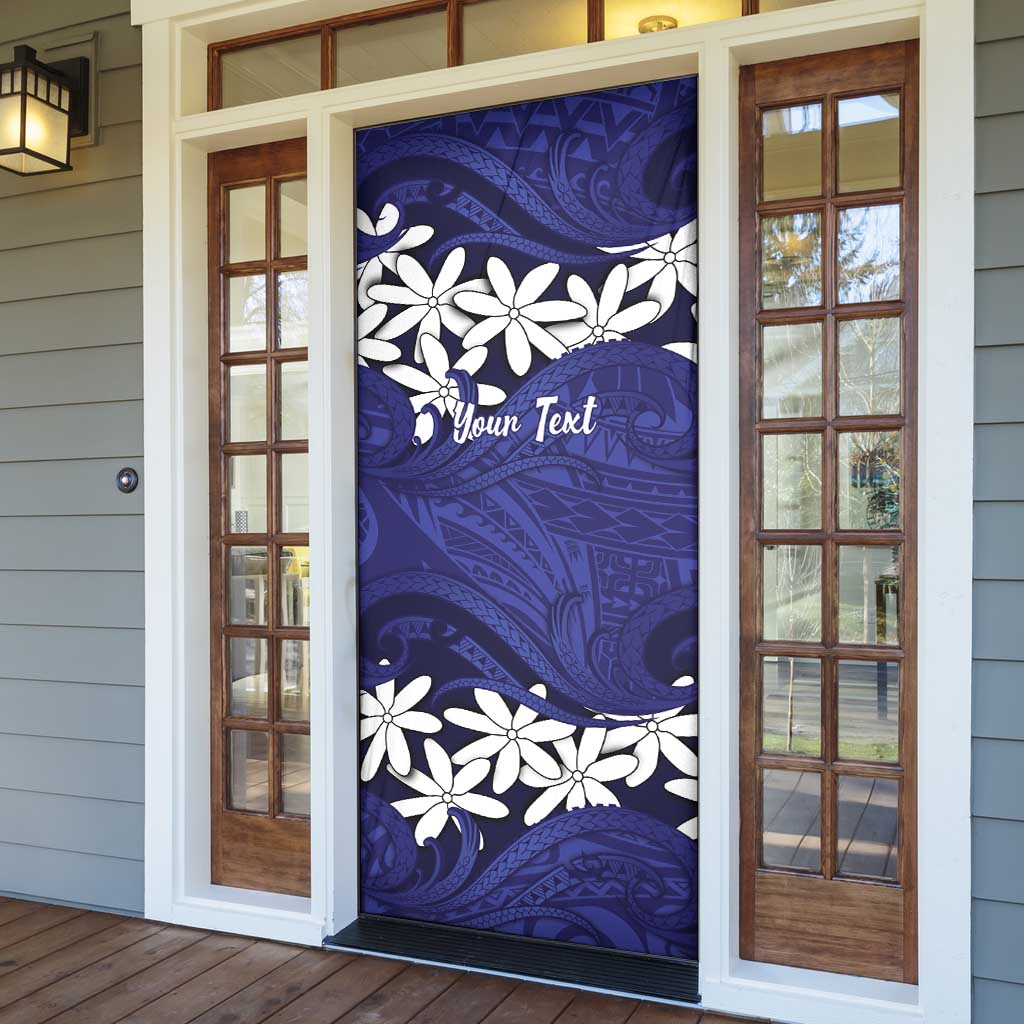 Personalised Cook Islands Pukapuka Door Cover Tiare Maori Polynesian Waves Tattoo