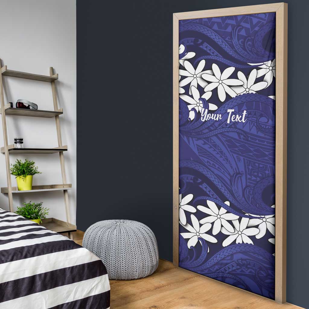 Personalised Cook Islands Pukapuka Door Cover Tiare Maori Polynesian Waves Tattoo