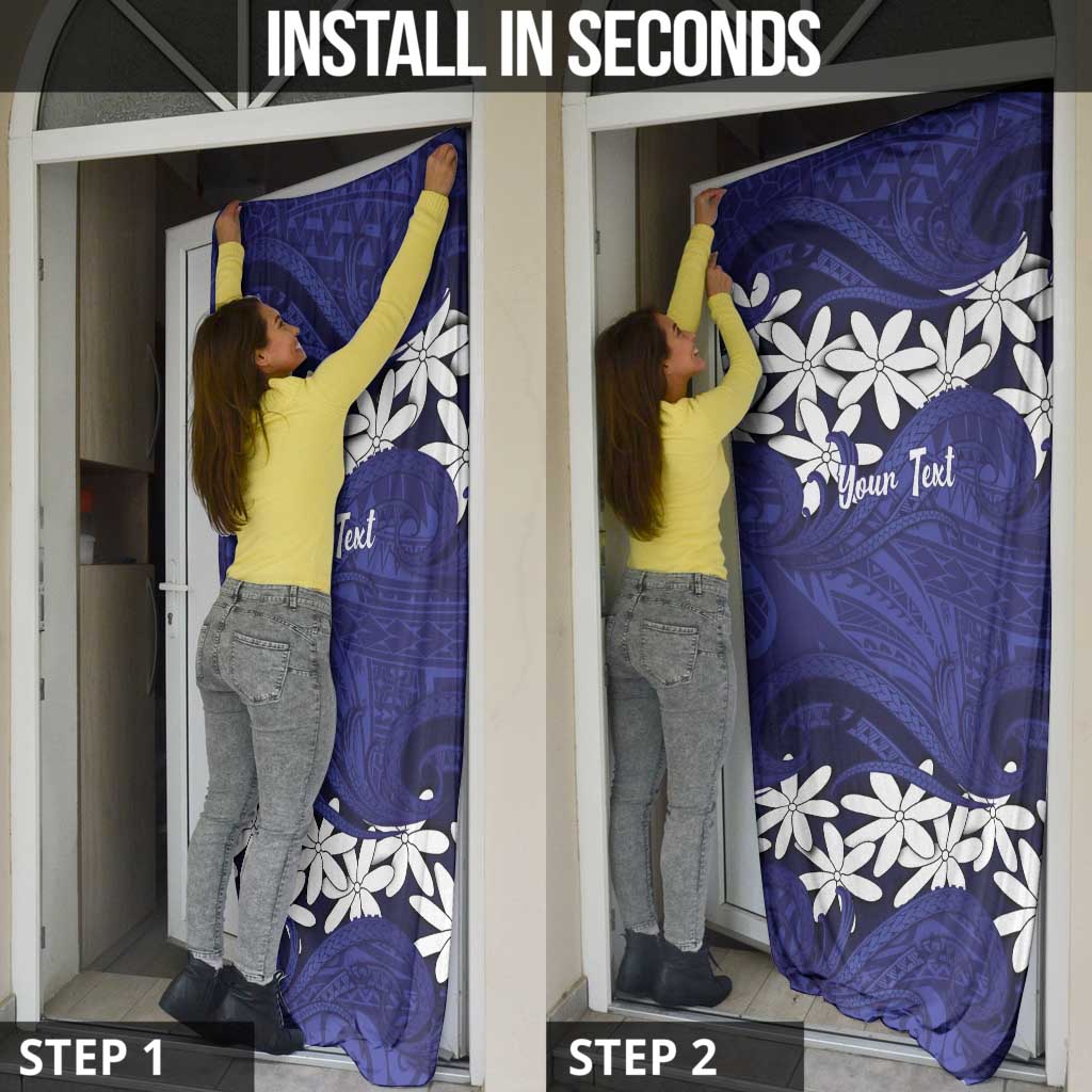 Personalised Cook Islands Pukapuka Door Cover Tiare Maori Polynesian Waves Tattoo