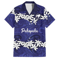 Personalised Cook Islands Pukapuka Hawaiian Shirt Tiare Maori Polynesian Waves Tattoo LT14 Blue - Polynesian Pride