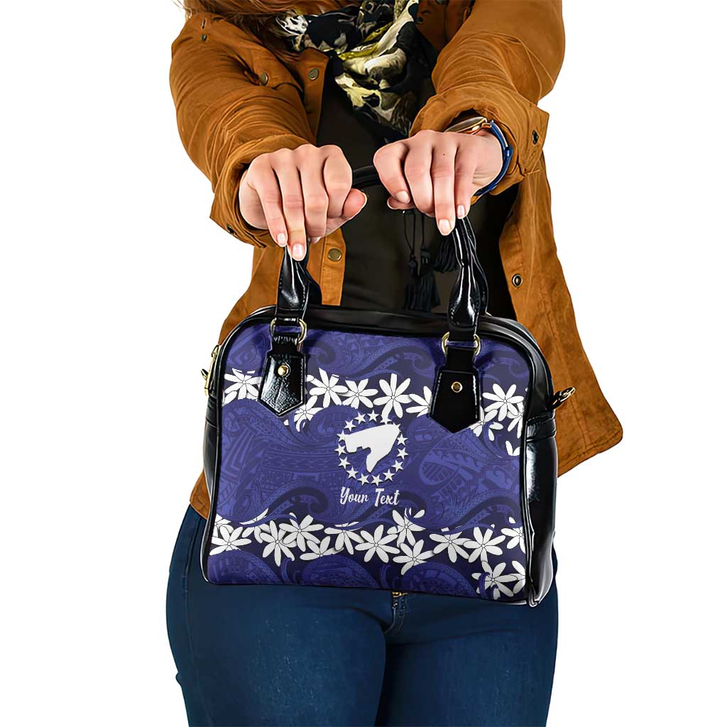 Personalised Cook Islands Pukapuka Shoulder Handbag Tiare Maori Polynesian Waves Tattoo