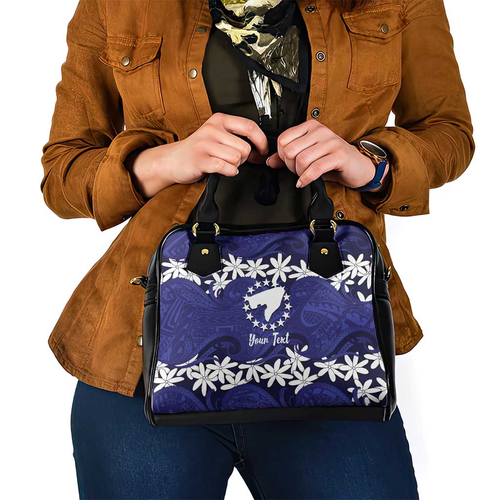 Personalised Cook Islands Pukapuka Shoulder Handbag Tiare Maori Polynesian Waves Tattoo