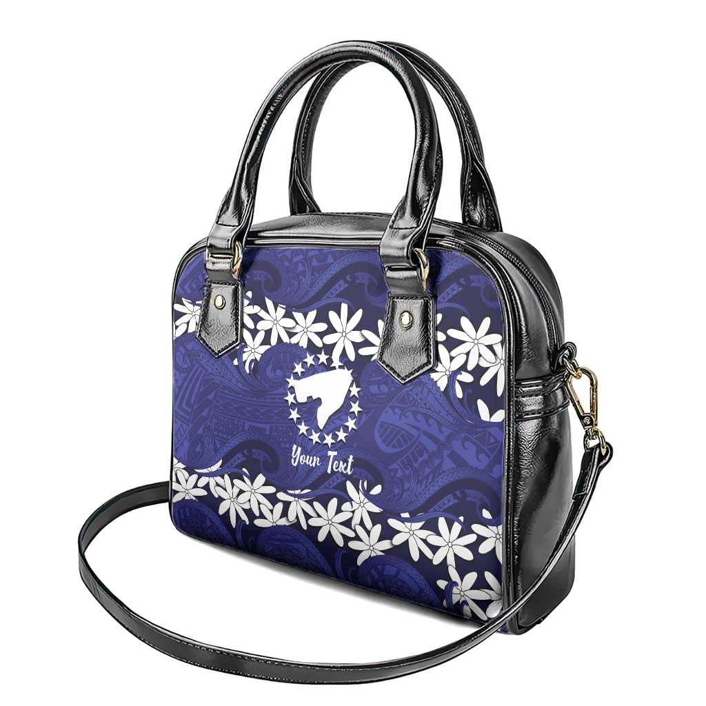 Personalised Cook Islands Pukapuka Shoulder Handbag Tiare Maori Polynesian Waves Tattoo