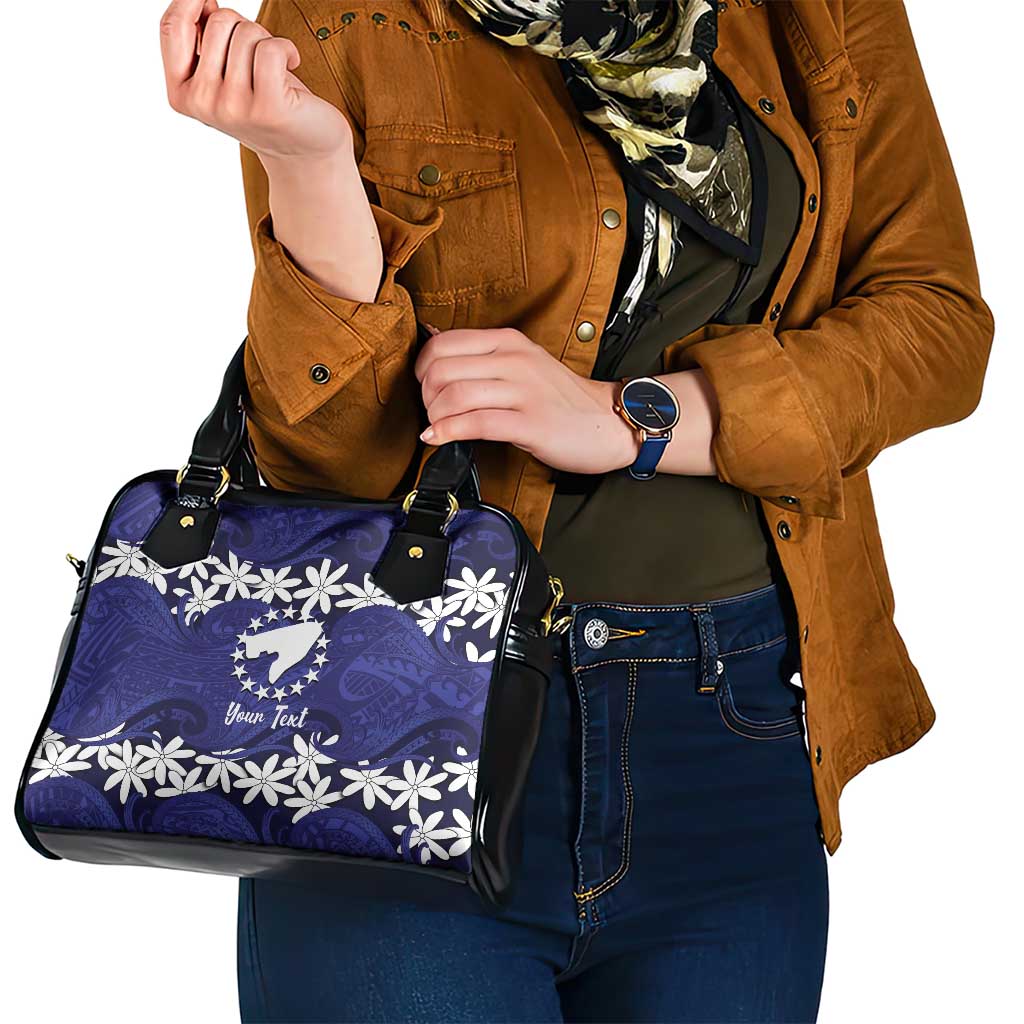 Personalised Cook Islands Pukapuka Shoulder Handbag Tiare Maori Polynesian Waves Tattoo