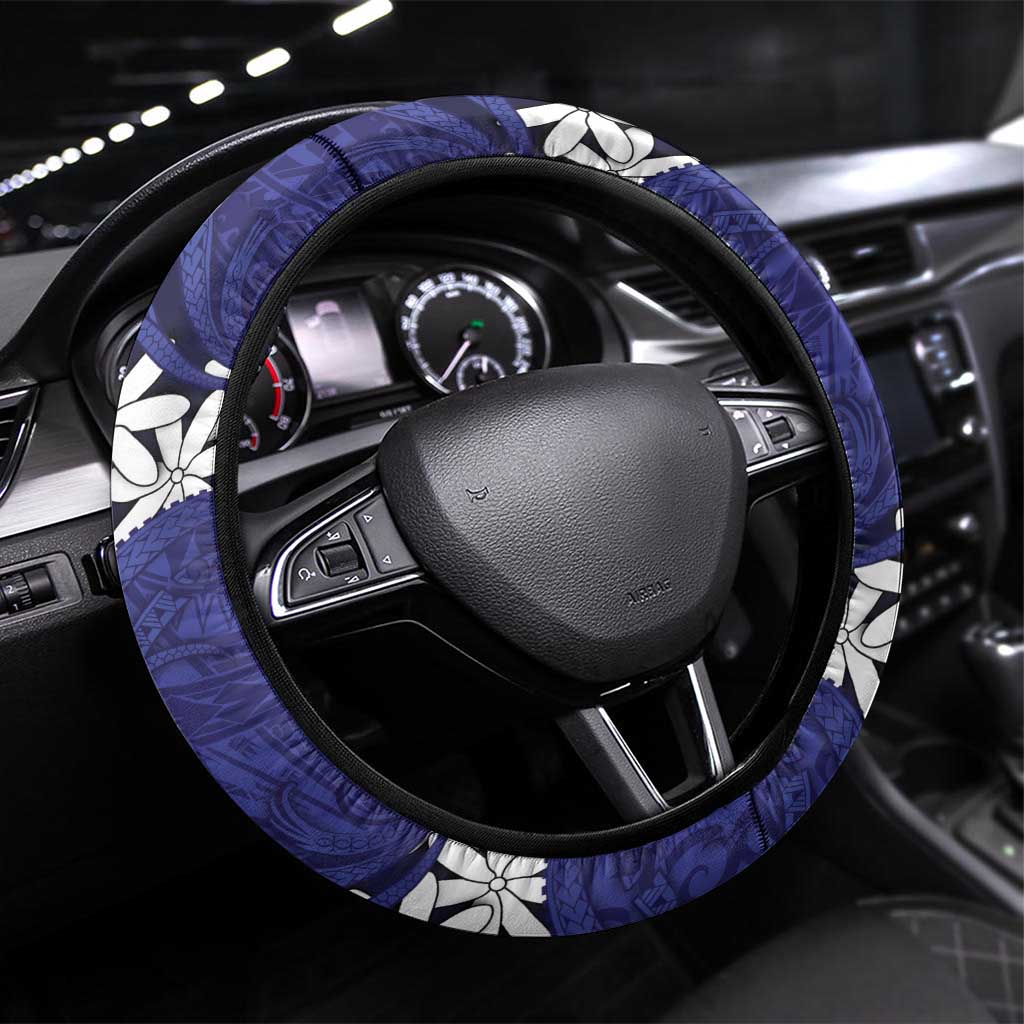 Cook Islands Pukapuka Steering Wheel Cover Tiare Maori Polynesian Waves Tattoo