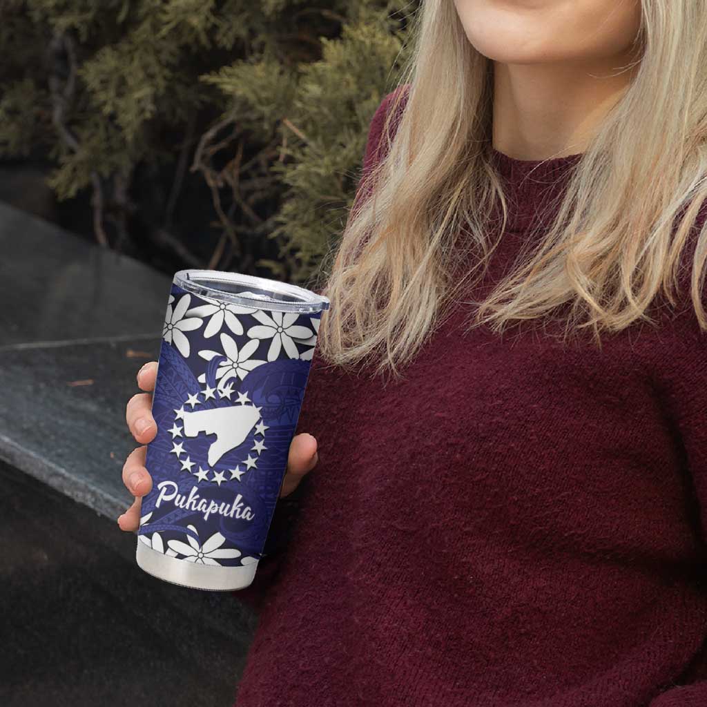 Personalised Cook Islands Pukapuka Tumbler Cup Tiare Maori Polynesian Waves Tattoo LT14 - Polynesian Pride