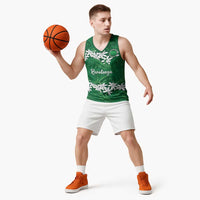 Personalised Cook Islands Rarotonga Basketball Jersey Tiare Maori Polynesian Waves Tattoo LT14 - Polynesian Pride