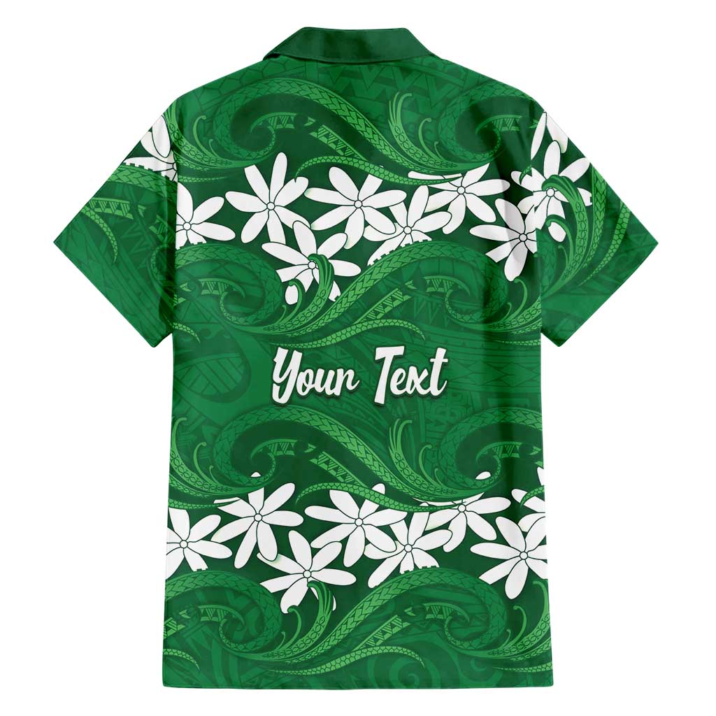 Personalised Cook Islands Rarotonga Family Matching Puletasi and Hawaiian Shirt Tiare Maori Polynesian Waves Tattoo LT14 - Polynesian Pride