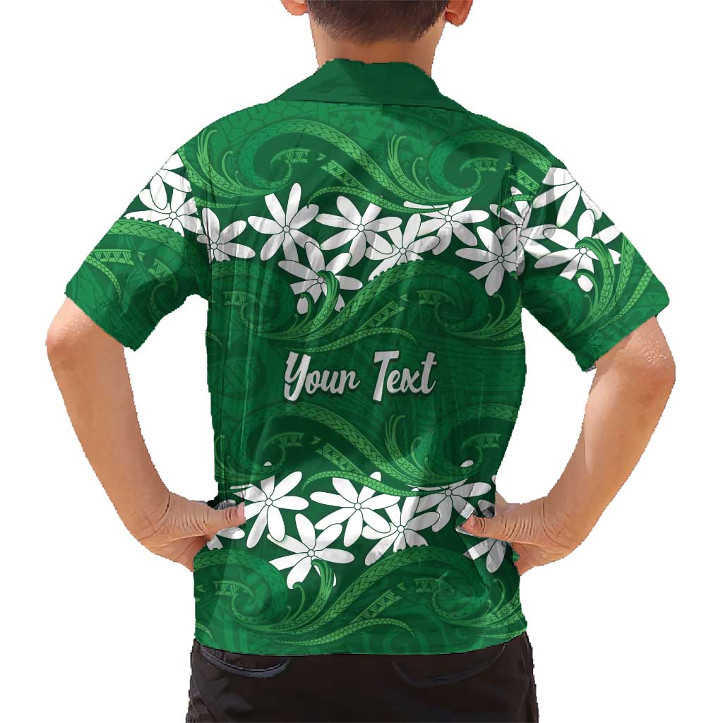 Personalised Cook Islands Rarotonga Family Matching Short Sleeve Bodycon Dress and Hawaiian Shirt Tiare Maori Polynesian Waves Tattoo LT14 - Polynesian Pride