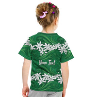 Personalised Cook Islands Rarotonga Kid T Shirt Tiare Maori Polynesian Waves Tattoo LT14 - Polynesian Pride