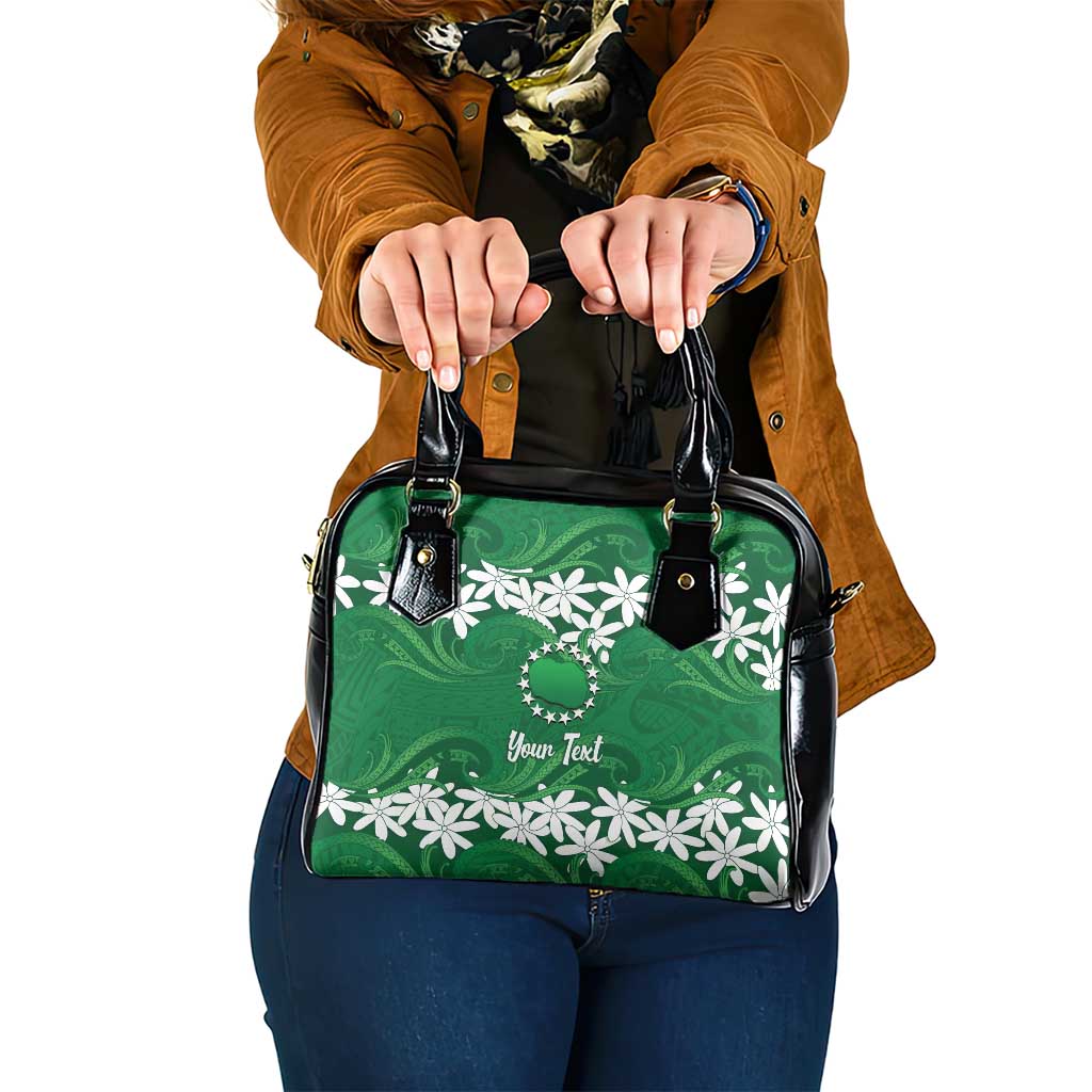 Personalised Cook Islands Rarotonga Shoulder Handbag Tiare Maori Polynesian Waves Tattoo
