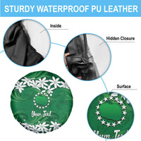 Personalised Cook Islands Rarotonga Spare Tire Cover Tiare Maori Polynesian Waves Tattoo LT14 - Polynesian Pride