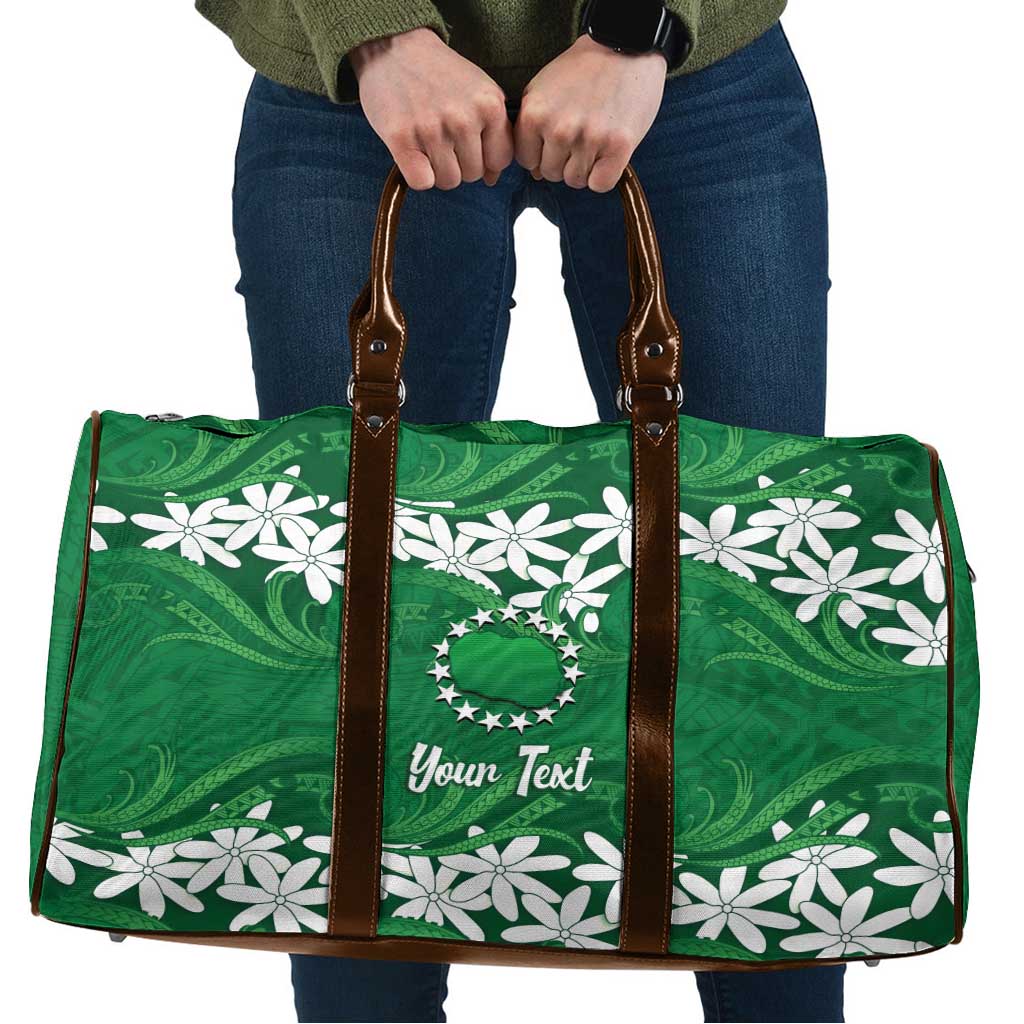 Personalised Cook Islands Rarotonga Travel Bag Tiare Maori Polynesian Waves Tattoo
