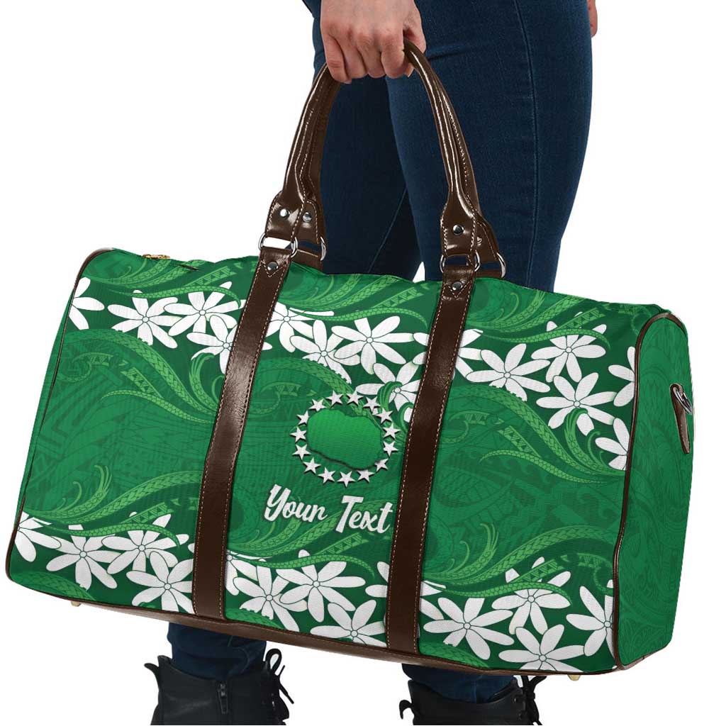 Personalised Cook Islands Rarotonga Travel Bag Tiare Maori Polynesian Waves Tattoo