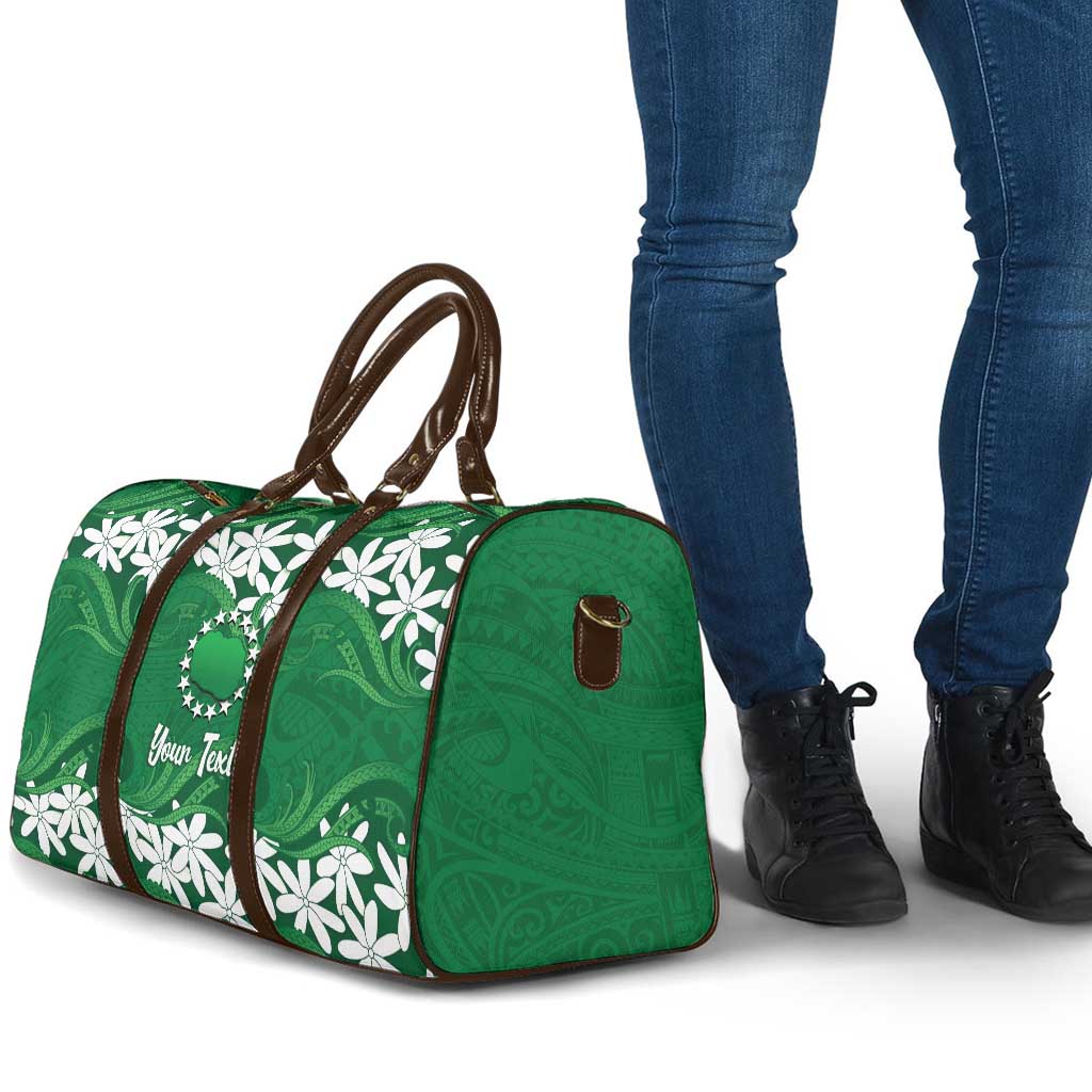 Personalised Cook Islands Rarotonga Travel Bag Tiare Maori Polynesian Waves Tattoo