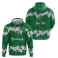 Personalised Cook Islands Rarotonga Zip Hoodie Tiare Maori Polynesian Waves Tattoo LT14 - Polynesian Pride