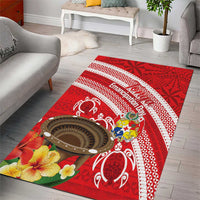 Kingdom Of Tonga Emancipation Day Area Rug Tongan Ngatu With Kumete Red