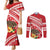 Kingdom Of Tonga Emancipation Day Couples Matching Mermaid Dress and Long Sleeve Button Shirt Tongan Ngatu With Kumete Red