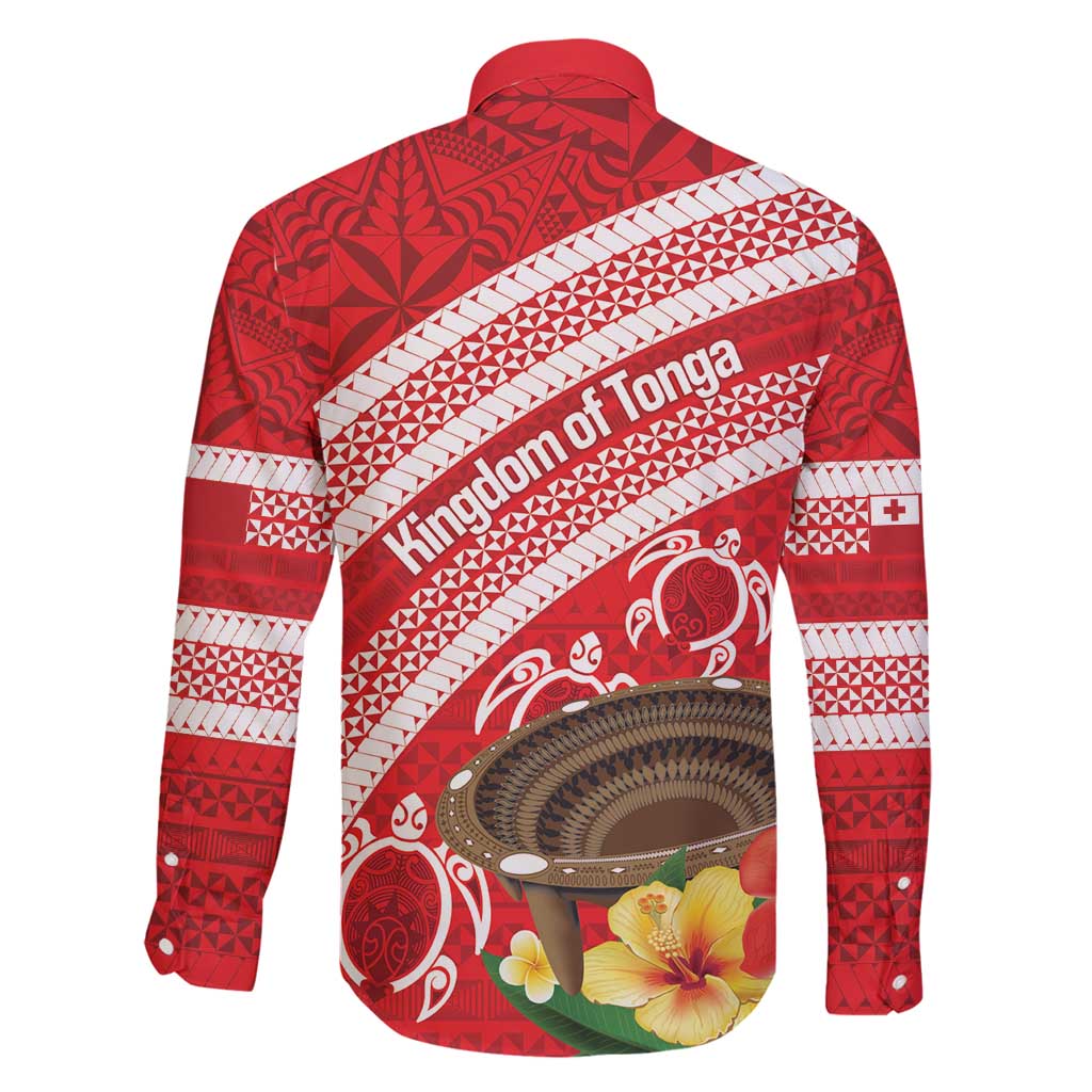 Kingdom Of Tonga Emancipation Day Family Matching Mermaid Dress and Hawaiian Shirt Tongan Ngatu With Kumete Red