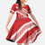 Kingdom Of Tonga Emancipation Day Family Matching Off The Shoulder Long Sleeve Dress and Hawaiian Shirt Tongan Ngatu With Kumete Red