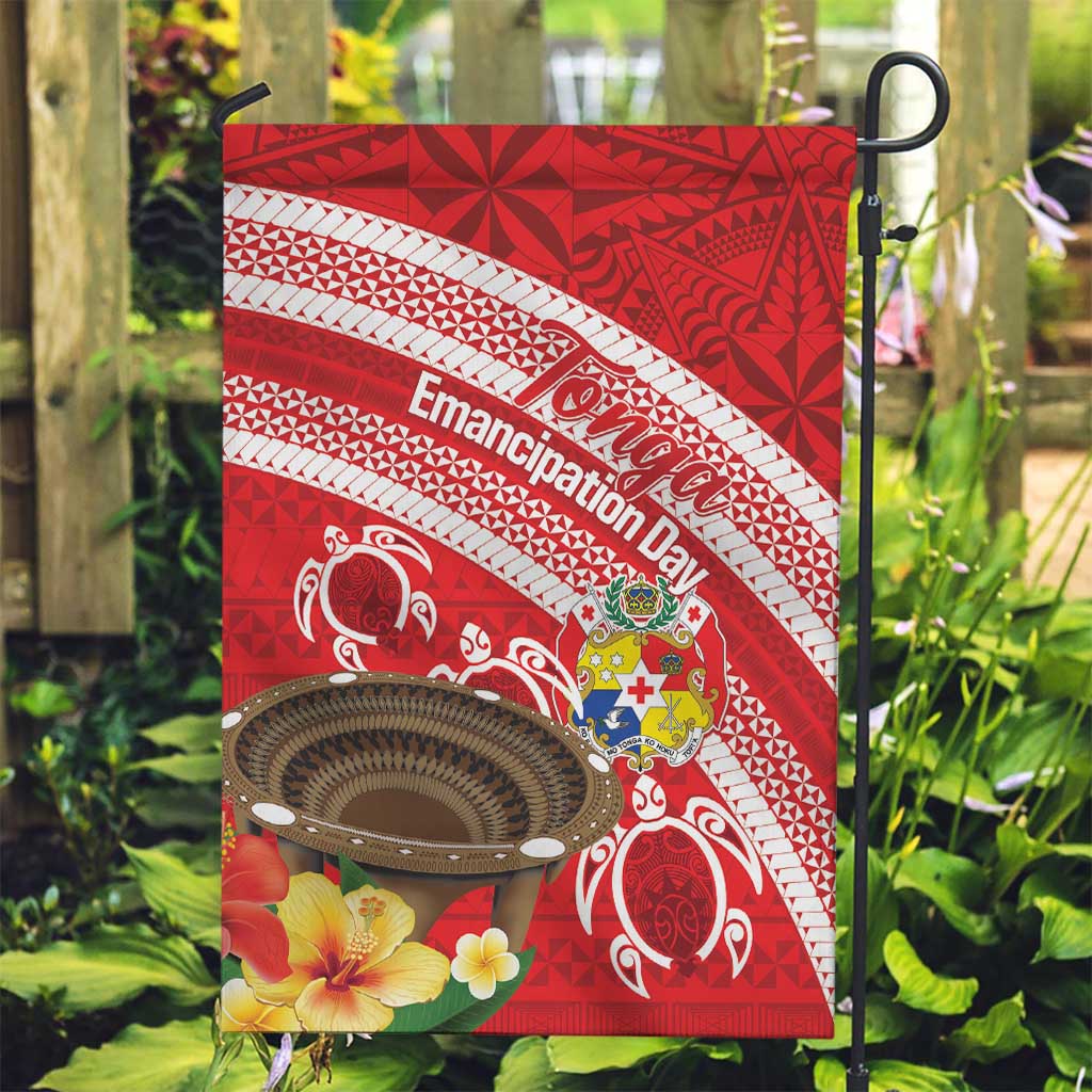 Kingdom Of Tonga Emancipation Day Garden Flag Tongan Ngatu With Kumete Red