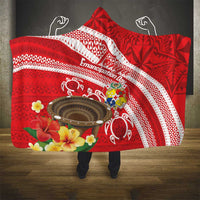 Kingdom Of Tonga Emancipation Day Hooded Blanket Tongan Ngatu With Kumete Red
