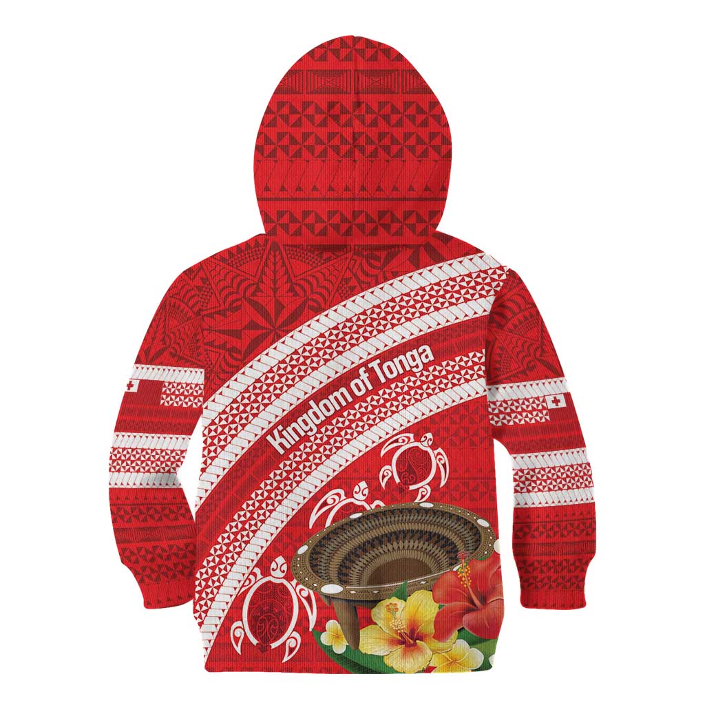 Kingdom Of Tonga Emancipation Day Kid Hoodie Tongan Ngatu With Kumete Red