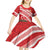 Kingdom Of Tonga Emancipation Day Kid Short Sleeve Dress Tongan Ngatu With Kumete Red