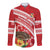 Kingdom Of Tonga Emancipation Day Long Sleeve Button Shirt Tongan Ngatu With Kumete Red