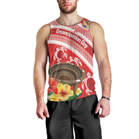 Kingdom Of Tonga Emancipation Day Men Tank Top Tongan Ngatu With Kumete Red