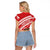 Kingdom Of Tonga Emancipation Day Raglan Cropped T Shirt Tongan Ngatu With Kumete Red