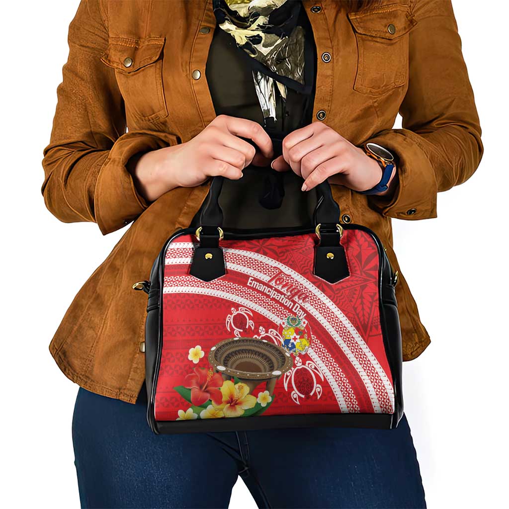Kingdom Of Tonga Emancipation Day Shoulder Handbag Tongan Ngatu With Kumete Red