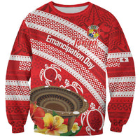 Kingdom Of Tonga Emancipation Day Sweatshirt Tongan Ngatu With Kumete Red