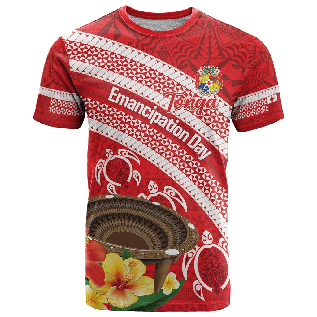 Kingdom Of Tonga Emancipation Day T Shirt Tongan Ngatu With Kumete Red