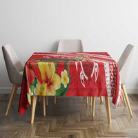 Kingdom Of Tonga Emancipation Day Tablecloth Tongan Ngatu With Kumete Red