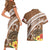 Kingdom Of Tonga Emancipation Day Couples Matching Short Sleeve Bodycon Dress and Hawaiian Shirt Tongan Ngatu With Kumete Brown