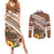Kingdom Of Tonga Emancipation Day Couples Matching Summer Maxi Dress and Long Sleeve Button Shirt Tongan Ngatu With Kumete Brown